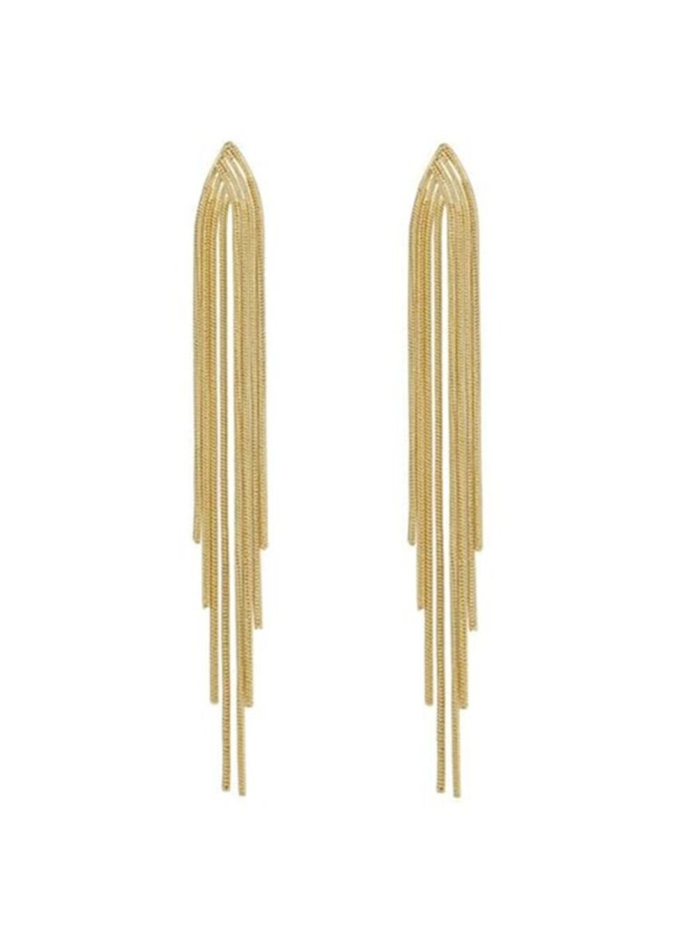 Long Tassel Earrings for Women Gold Dangle Earrings Metal Chain Gold Statement